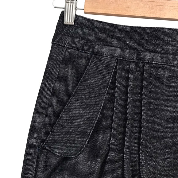 Level 99 Black Pleated Denim Pencil Skirt Size 27 Minimalist‎ Preppy Classic - Picture 7 of 12